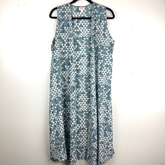 Lularoe Joy open vest duster light blue sz M